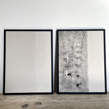 Load image into Gallery viewer, light beige and abstract black detail minimalist textured artwork for neutral interiors